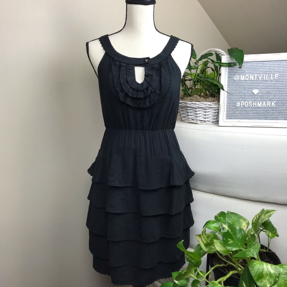 Maeve Dresses & Skirts - Maeve Anthropologie Black Rayon Ruffle Dress